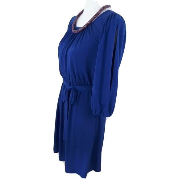 VALERIE BERTINELLI--Women's Size 4--Royal Blue Dress w/Slits on the Sleeve. - Picture 4 of 10